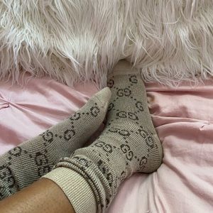 Brown glitter Gucci socks